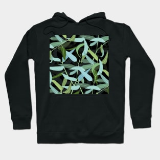 Eucalyptus Leaves Black Design Hoodie